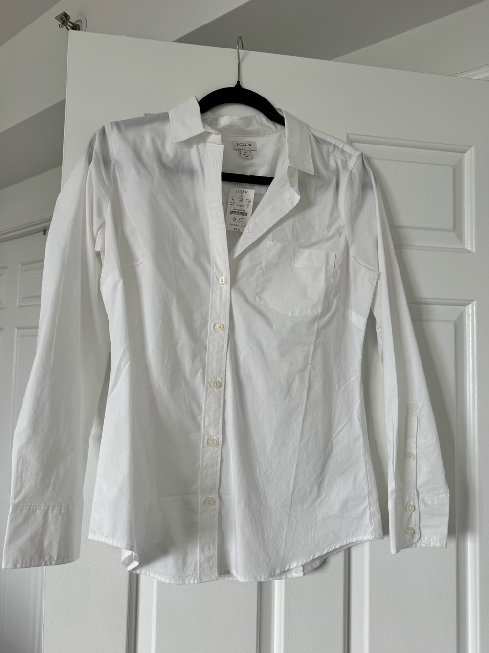 J. Crew White Womens Long-Sleeve Button-Up Shirt